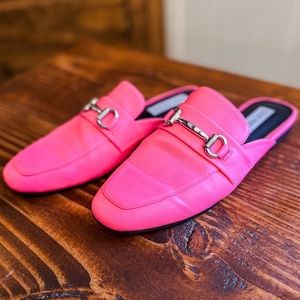 Barbie movie? Steve Madden hot pink mules. Size 8.5. Great condition.